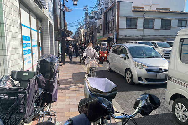 大田区の歩行者・自転車がとても多いエリア