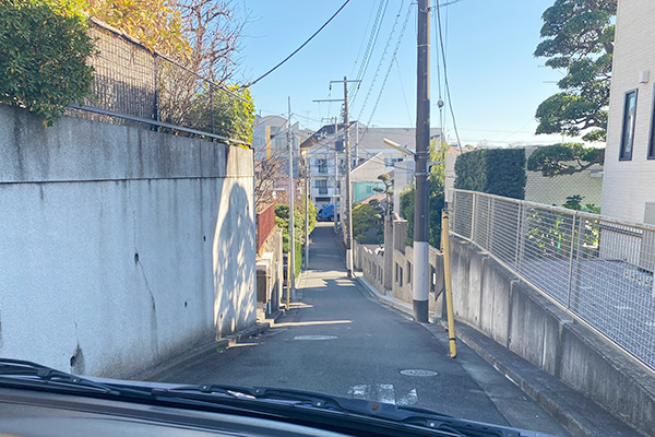 大田区の道幅が狭い道路